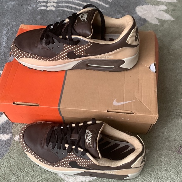 2005 NIKE AIR MAX 90 FOOTPATROL POLKA DOTS BROWN OFF WHITE ATMOS 1 313093-201 9 - Picture 7 of 15